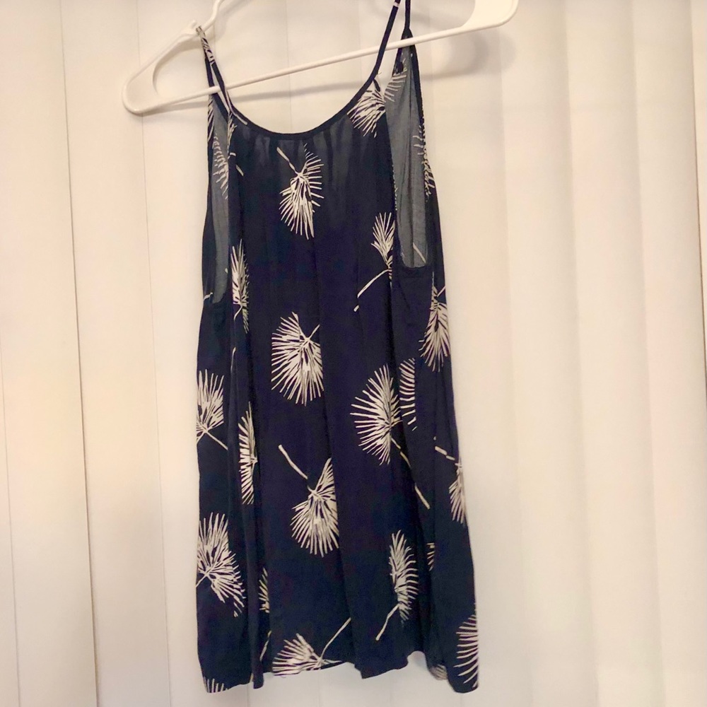 Navy Blue Patterned Tank